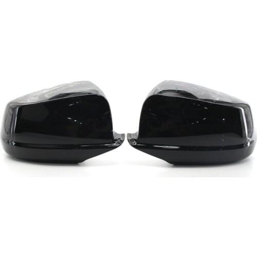 1 Pair Black Side Rear View Mirror Cover Cap Shell Fit For BMW 5 Series F10 Sedan Pre-LCI 2011 2012 2013 51167216369 51167216370