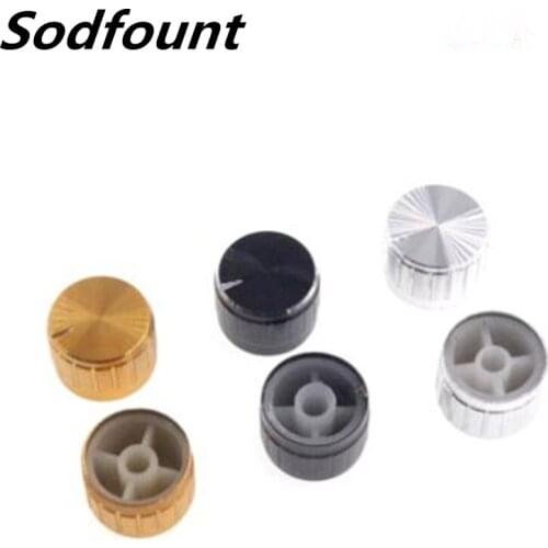 10pcs Aluminum alloy knob black silver gold volume knob potentiometer knob 23*17mm inner hole 6mm