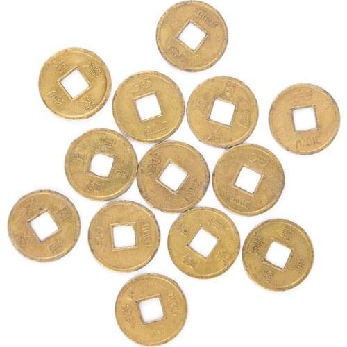 100Pcs/lot Feng Shui Lucky Coin 10mm Chinese Ancient Good Fortune Home Car Decor Dragon and Phoenix Antique Wealth Money