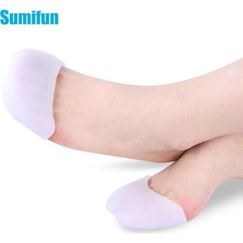 2pcs Silicone Gel Ballet Toe Shoe Cover Foot Cover Forefoot Pad Toe Protector Cover Half Size Socks Feet Predicura Care Tool