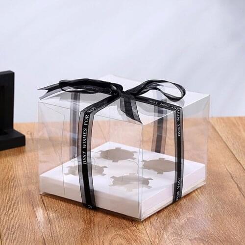 5pcs Clear Cup Cake Box Transparent Clear Boxes For Packaging Packing Boxes Baking Muffin Boxes Cupcake Boxes Without Ribbon