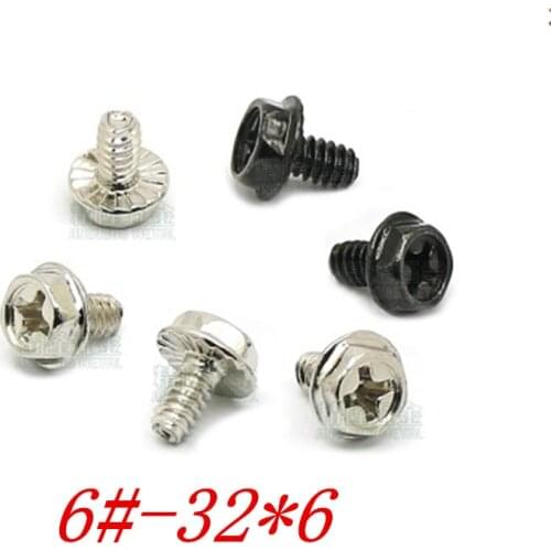 50pcs/Lot 6-32*6 Thread Teeth Outside Hex Computer PC Case Cooling Fan Toolless Adjustment Screw Thumbscrews Thumb Screw