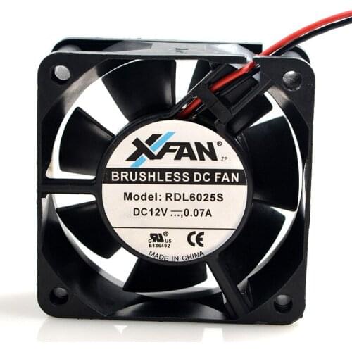 FOR XFAN RDL6025S 12V 0.07A 6CM 6025 2 Line silent pc Chassis Cooling Fan