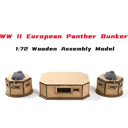 1:72 World War II Europe Leopard Bunker Coast Architecture Scene Wooden Assembly Model Handmade Gift