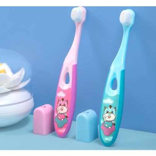 1PC Kids Ultra-thin Soft Toothbrush Travel Portable Eco-friendly Fiber Tooth Brush Antibacterial Oral Hygiene Care Random Color