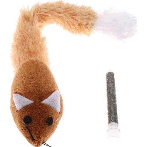 Long Tail Mouse Cute Plush Cat Teaster Toys Funny Pet Toys Cat Toys Mouse Trainning Funny Playing Toys 4 Colors