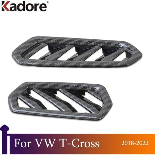 For Volkswagen T-Cross 2018 2019 2020 Carbon Fiber Air Vent Outlet Cover Trim Decoration Molding Car Interior Accessories