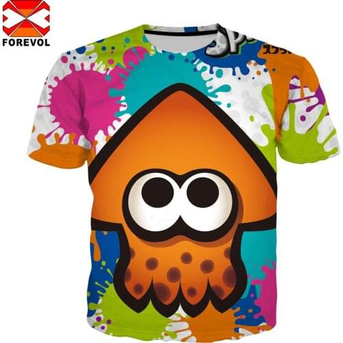 Splatoon personality anime t shirt 3d print Summer shirts Fashion for Men Women oversized T Shirt homme hip hop Sweatwear shirt