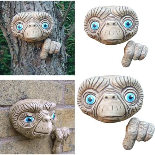 Alien Head Tree Face Sculpture Figure Tree Hugger Garden Decoration Lawn Art