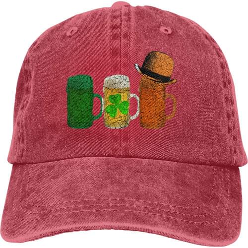 Irish Beer Drunk Sports Denim Cap Adjustable Unisex Plain Baseball Cowboy Snapback Hat