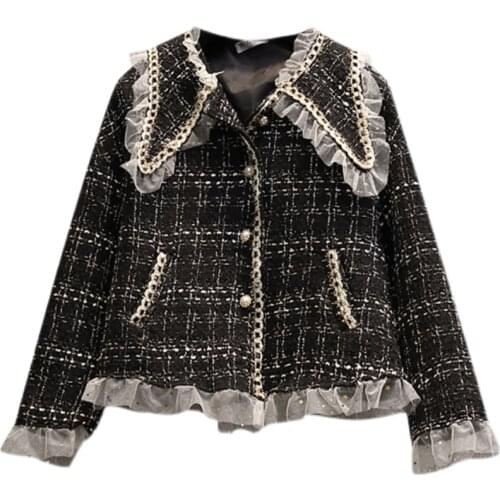 Splicing Pastel Elegant Autumn Winter Short Coat Plus Size Kurtka Damska Chamarras De Mujer Manteau Giubbotto Donna