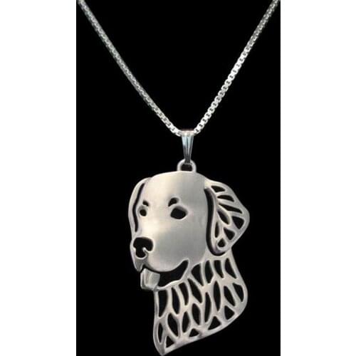 Fashion Hollow Golden Retriever Pendant Necklaces Lovers' Alloy Dog Shaped Necklaces For Women