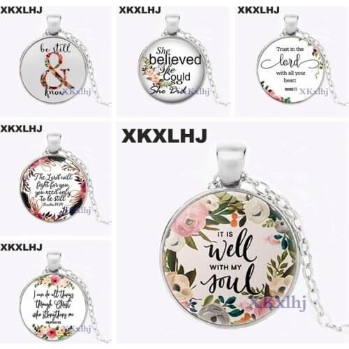 Wisdom Bible Verse With My Soul Lettering Necklace Quote Faith Inspirational Sweater Chain Female Men Christian Jewelry Gift