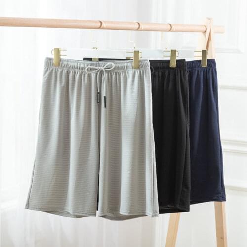 2021 Mens Capris Summer Trend Breathable Quick Drying Ice Thin Loose Elastic Home Large Pants