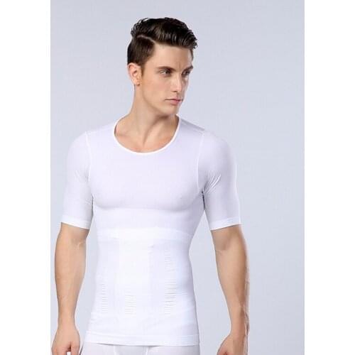 Men Chest Shaper Bodybuilding Slimming Belly Abdomen Tummy Fat Burn Posture Corrector Compression Shirt Corset For Male NY094