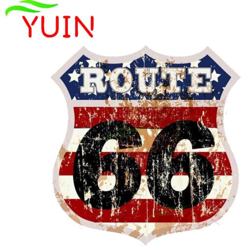 Fashion Car Sticker Route 66 Cars Decal PVC Bumper Window Decoration Accessories Motorcycle Waterproof Sunscreen Decals 15*15cm