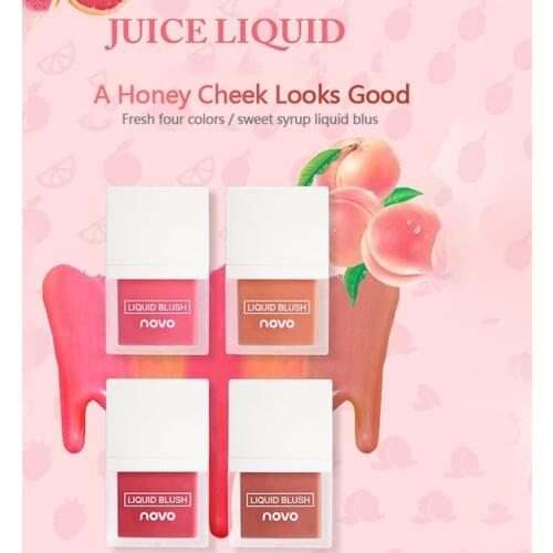 NOVO Juice Liquid Blusher 4 Colors Cheek Makeup Matte Waterproof Long Lasting Easy To Wear For Students Office And Causal TSLM1