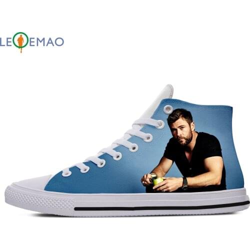 Custom Spring Autumn Canvas Shoes Chris Hemsworth High Quality Handiness Flats Mens Casual Shoes Comfortable Big Off White