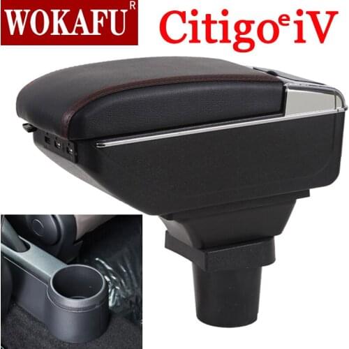 For Skoda Citigo iV armrest box central Store content box with cup holder ashtray Can rise with USB accessory