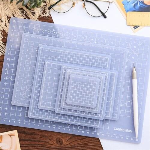 Multi-Size Translucent PVC Cutting Mat Patchwork Cut Pad Tools Durable DIY Handmade Self-healing Cutting Plate Carving Art Tool