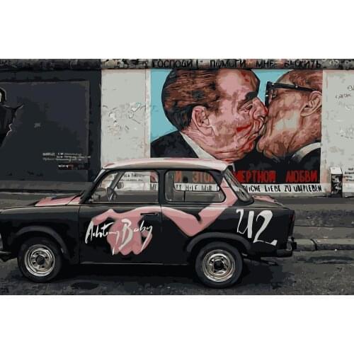 PX-27 Berlin Wall landscape painting coloring by numbers digital Hand-painted canvas painting for home decor