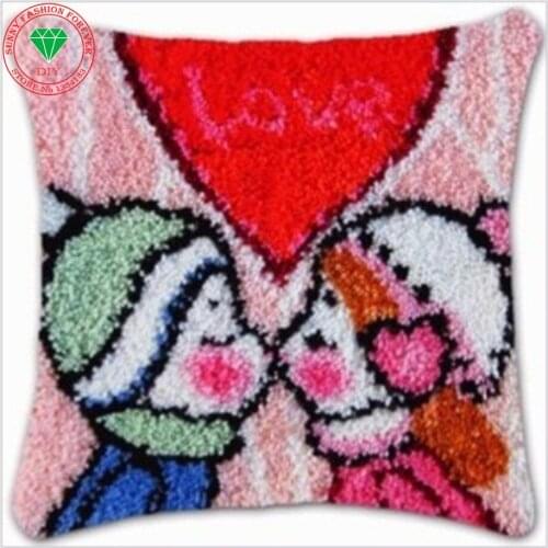 Diy Pillowcase Cross-stitch carpet cushion Patchwork diy embroidery pillowcase thread Latch hook rug kit Craft Home Decoration