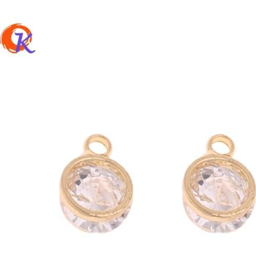 Cordial Design 40Pcs 7*9MM Jewelry Accessories/DIY Earrings Making/Genuine Gold Plating/CZ Charms/Hand Made/Earring Findings