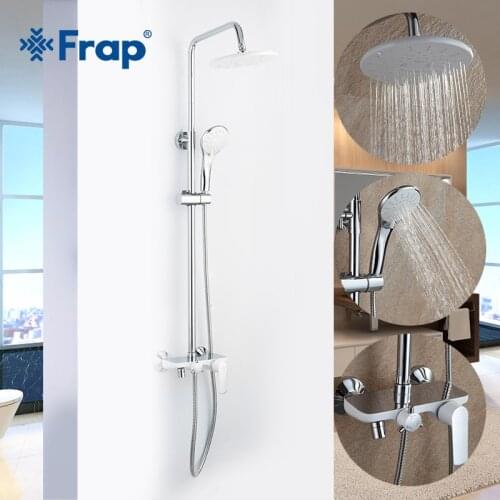 FRAP Shower Faucets bathroom shower mixer three color modern faucet rain shower set multi function with bathtub faucet system