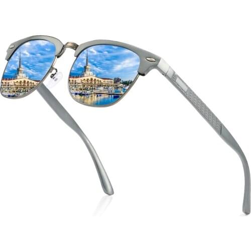 Brand Designer Sunglasses Men/Women Aluminium Magnesium Sun Glasses UV400 Semi-Frame Polaroid Sunglasses Male Driving Mirror