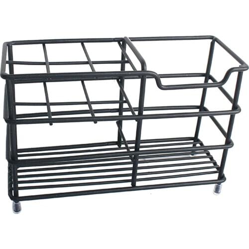 6 Grids Household Bathroom Storage Rack Simple Style Multi-functional Stainless Steel Toothpaste Toothbrush Holder Organizer