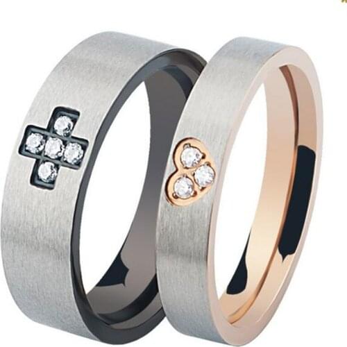 Stainless steel vacuum plating color gold couple rings