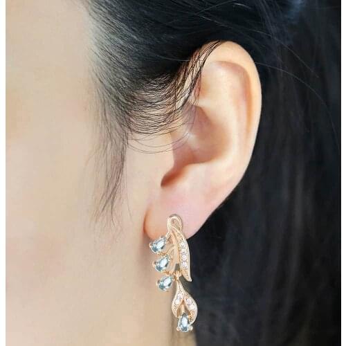 Drop Dangle Earrings For Women 585 Rose Gold Filled Fashion Jewelry Gifts LGE267