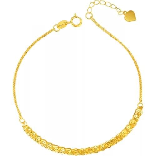 ZHIXI Real 18K Gold Jewelry Bracelet Pure Au750 Charm Fine Phoenix Tail Bracelet For Women Wedding Gift 2020 s502