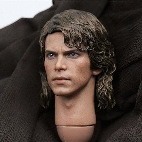 1/6 Hayden Christensen Head Sculpt with Neck High Quality PVC Anakin Male Soldier Head Carving Fit 12'' Action Figure Body