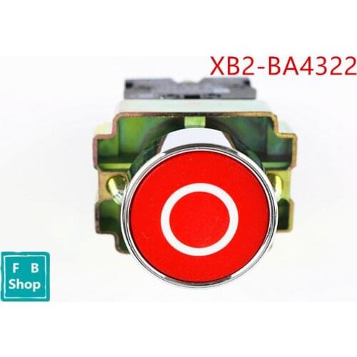 1PCS High Quality XB2-BA4322 1NC Symbol Momentary RED (Circle) Flush Push-button