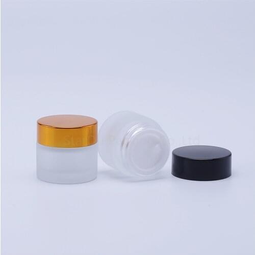 100pcs 10g Glass Cream Jars Cosmetic Packaging with lid plastic caps & inner liners round empty small glass jars