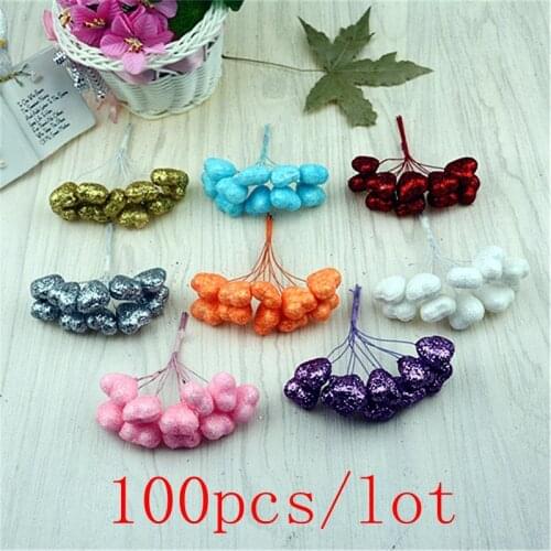 100Pcs/lot 8 colors Love Heart Shape Flower Wedding Gift Candy Box Craft Foam Garland DIY Decor for Wedding Home Party