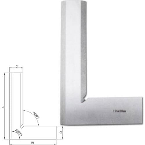 125*80mm Angle Square Broadside Knife-Shaped 90 Degree Angle Blade Ruler Gauge Blade Measuring Tool