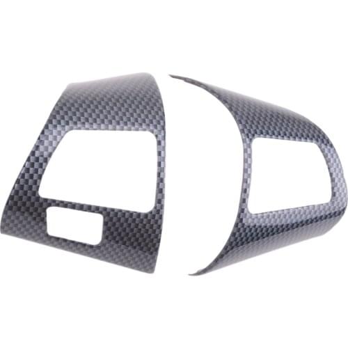 2Pcs/Set New Steering Wheel Button Cover Trim Frame Newbon Fiber Style Fit For Toyota Corolla 2007 2008 2009 2010 2011 2012 2013