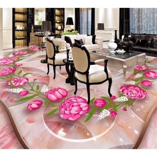 Beibehang Customized 3d high-end floor fashion rose marble three-dimensional jade carving 3D floor tile tile painting