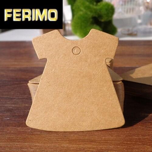 50pcs Lady Dress Shape Kraft Blank Party Kraft Cardboard Gift Tags Wedding Favor Paper Tags Price Label Party Hang Tags