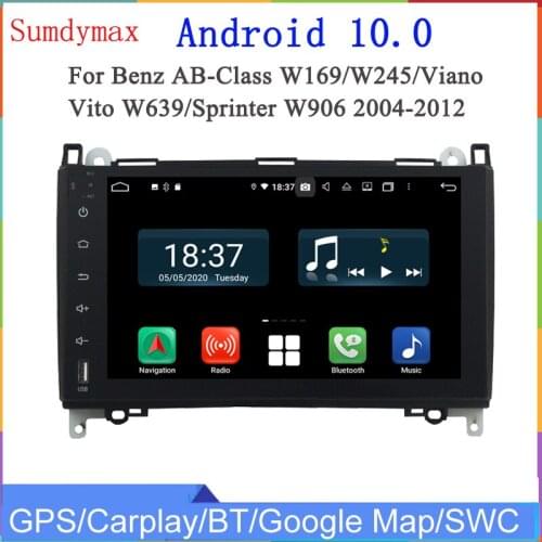 8core android10 car radio for Mercedes Benz AB-Class B200 vito viano w169 w245 Sprinter 2005-2012 Navigation Multimedia Player