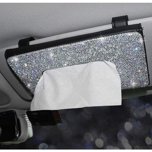 Car Tissue Box Towel Sets Car Sun Visor Tissue Box Holder Auto Interior Storage Decoration for Car Accessories