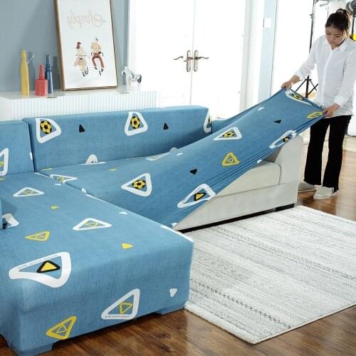 Corner Stretch Slipcover Elastic Magic Stretchable Sofa Covers for Living Room Couch Towel Cover Armchair Cover 1/2/3/4 Seater