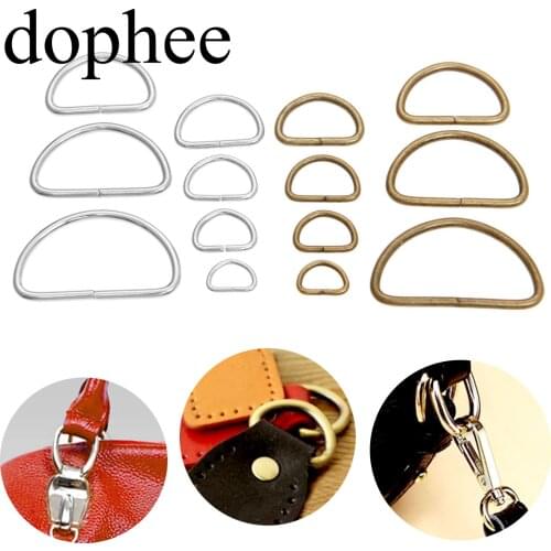 Dophee 20pcs Vintage Metal D ring buckles garment clothes DIY Needlework Luggage Sewing handmade Bag purse manual buttons LW0366