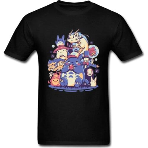 Japan Anime Tshirt Men My Neighbor Totoro T Shirts Newest Kawaii Spirited Away Cartoon T-shirt Custom Cotton Clothing For Women