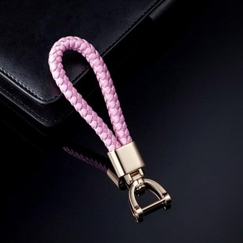 Leather Car Keychain Holder Braid Woven Rope Key Ring Creative Gifts for Friends Car Key Case For AUDI For Jeep Car Accessories