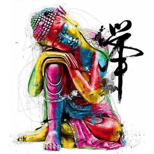 Colourful Buddha Art print Silk poster Home Wall Decor