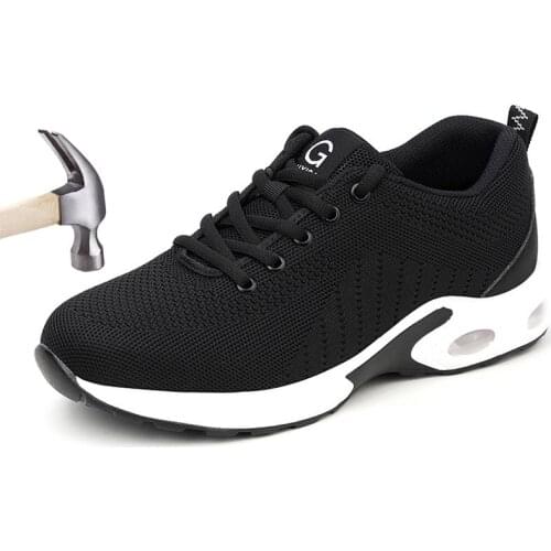 Sports Shoe Work Safety Shoes For Men Summer Breathable Boots Working Steel Toe Anti-Smashing Construction Safety Work Sneakers