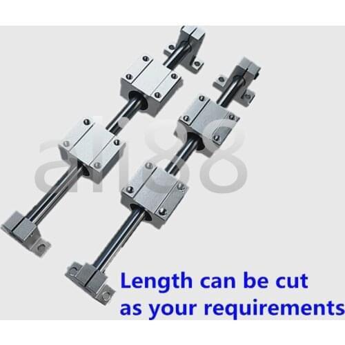 Round linear rail 12mm linear shaft 200mm + linear bearing housing SCS12UU + linear rail clamp SK12 for linear guide 3d printer